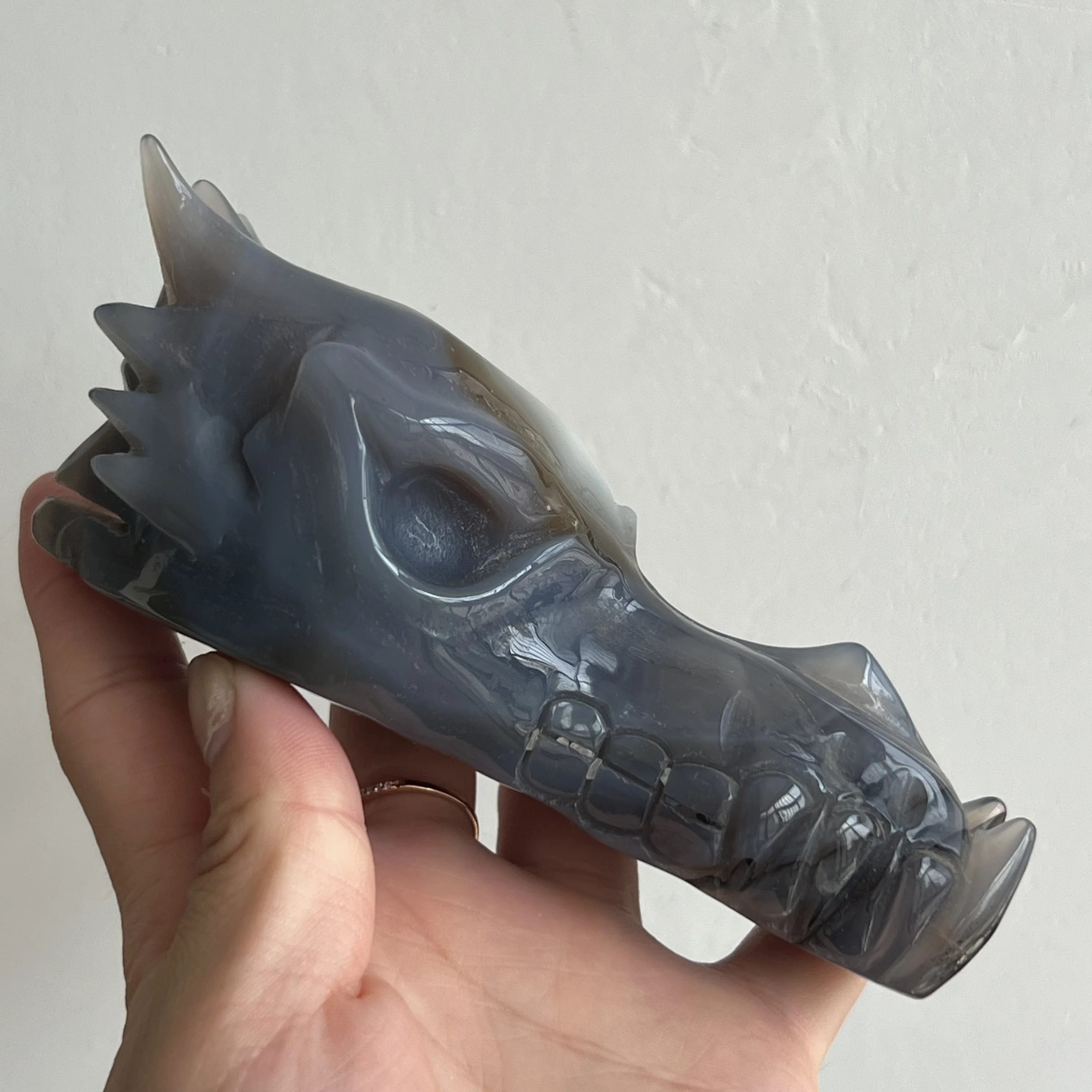 Natural Druzy Agate Crystal Dragon Decoration Spiritual Healing