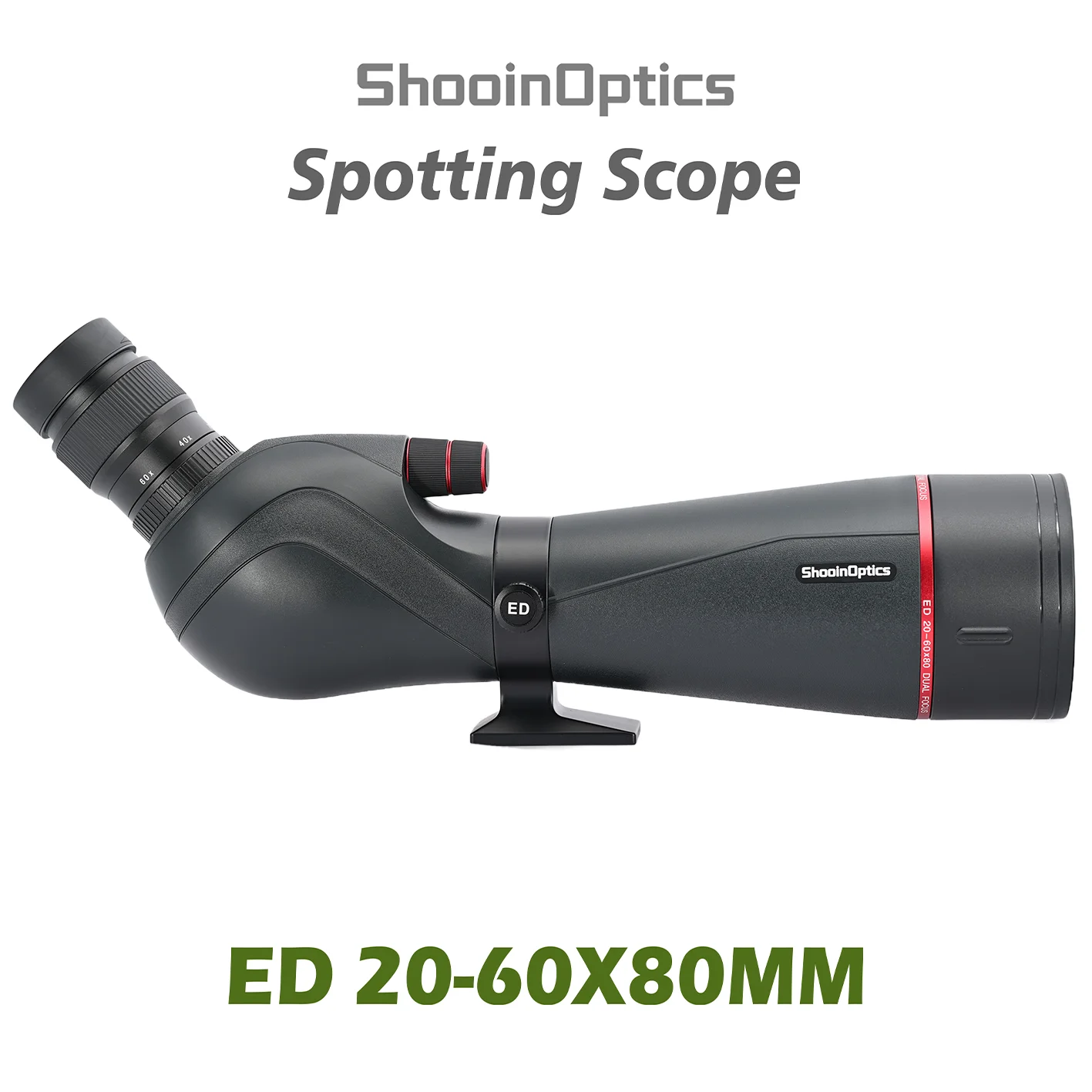 Shooin Optics Spotting Scope 20-60x80 ED Spottingscope For Outdoor Bird Watching And Hunting Shooting