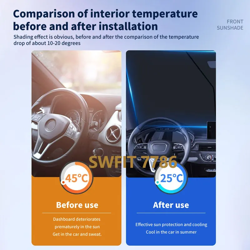 أسود فضي الجبهة الشمس قناع ل الذكية 1 2025 2024 2023 2022 اكسسوارات نافذة الظل العزل الحراري حماية ظلة أجزاء #2