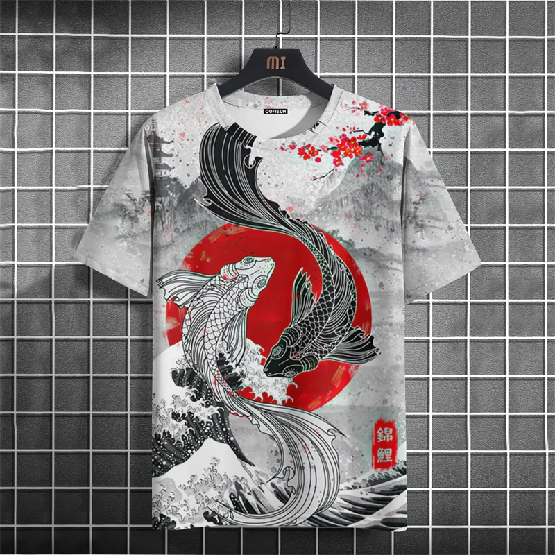 تي شيرت جرافيك Ukiyo-e ياباني  - مراجعة Summer Japanese Clothing وسعره