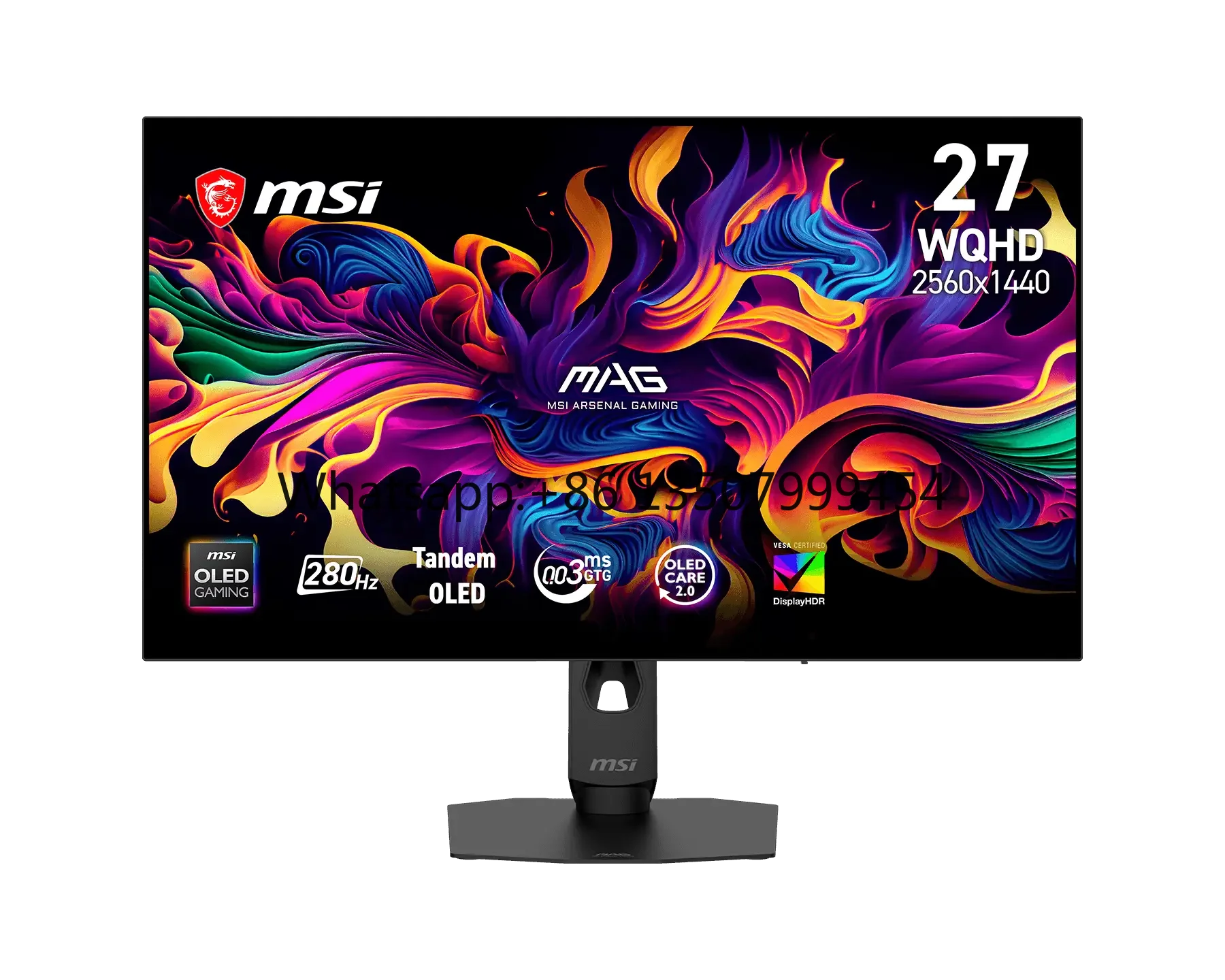 Monitor Gaming para PC 2026 MAG 276QRDY28 de 27 Pulgadas, 4ª Generación WOLED, Pantalla sin Bordes de 4 Lados, 2K, 280Hz, 0.03ms, HDR Ready, con Soporte Ergonómico