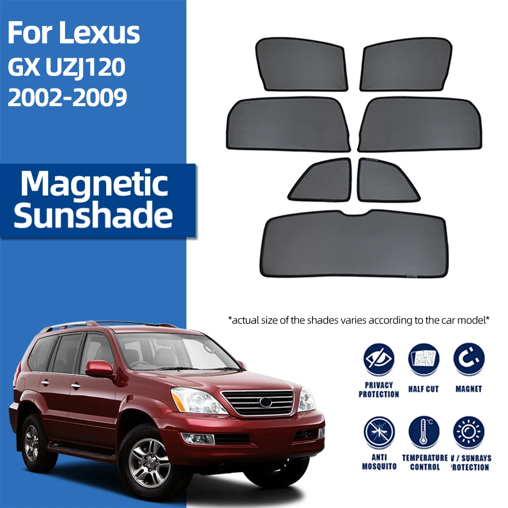 

For Lexus GX 470 J120 2002-2009 Magnetic Car Sunshade Shield Front Windshield Curtain Rear Side Baby Window Sun Shade Visor