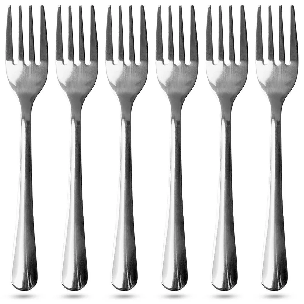6 stuks stalen dessertvorken