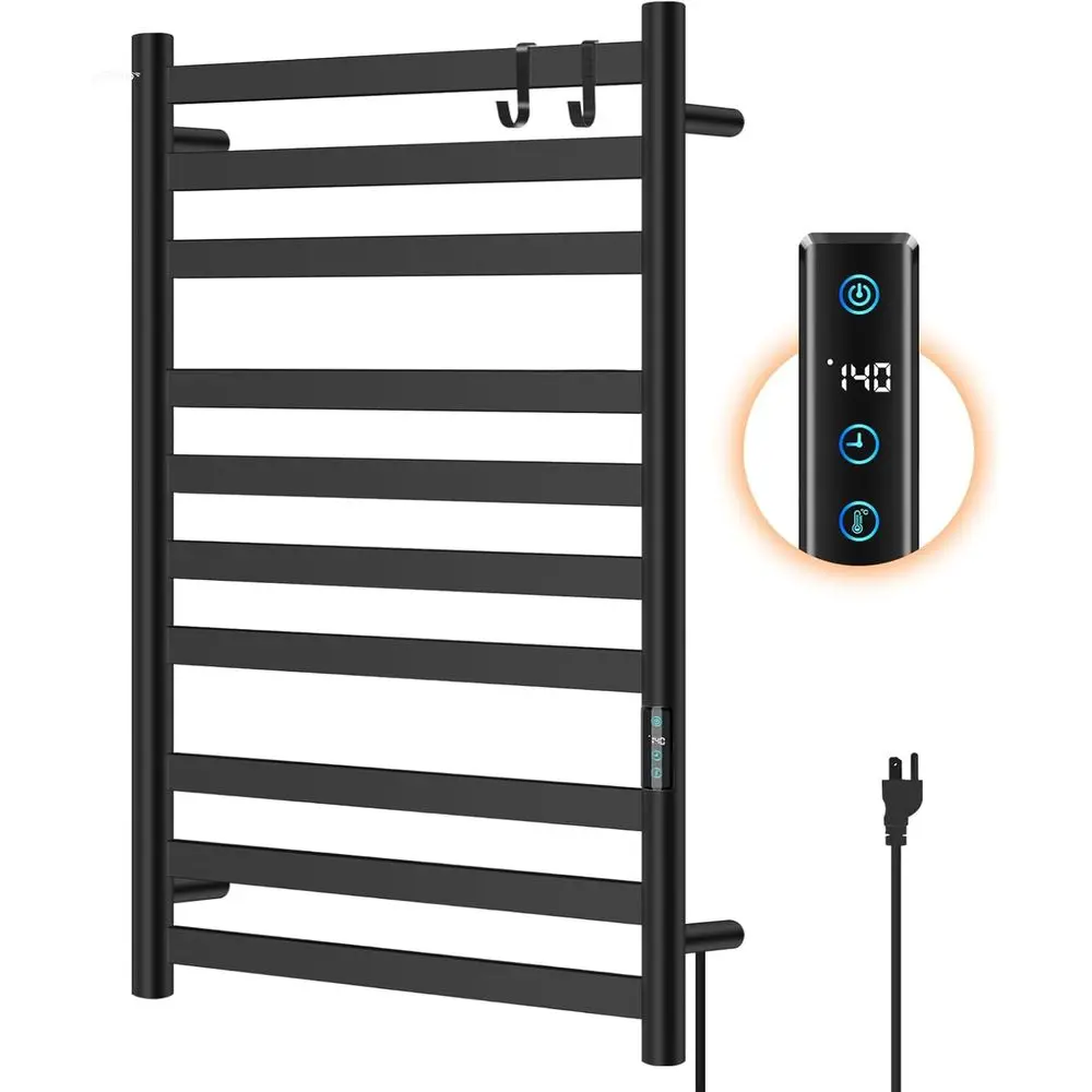 

Heated Towel Rack for Bathroom, Hot Towel Warmer Rack Large 10 Bar Electric Hot Towel Warmer, Stainless Steel Wall Mounted Rack