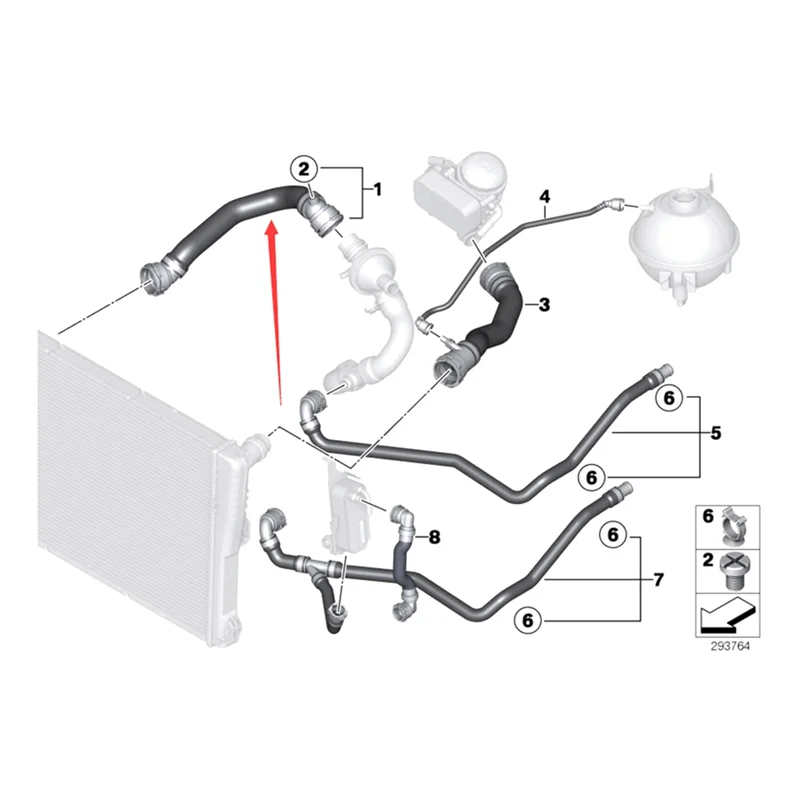 A20K-Koelvloeistof Pijp Voor BMW X3 17127639213 Watertank Koelvloeistof Slang Koelvloeistof Pijp Thermostaat Slang F25 Thermostaat Slang