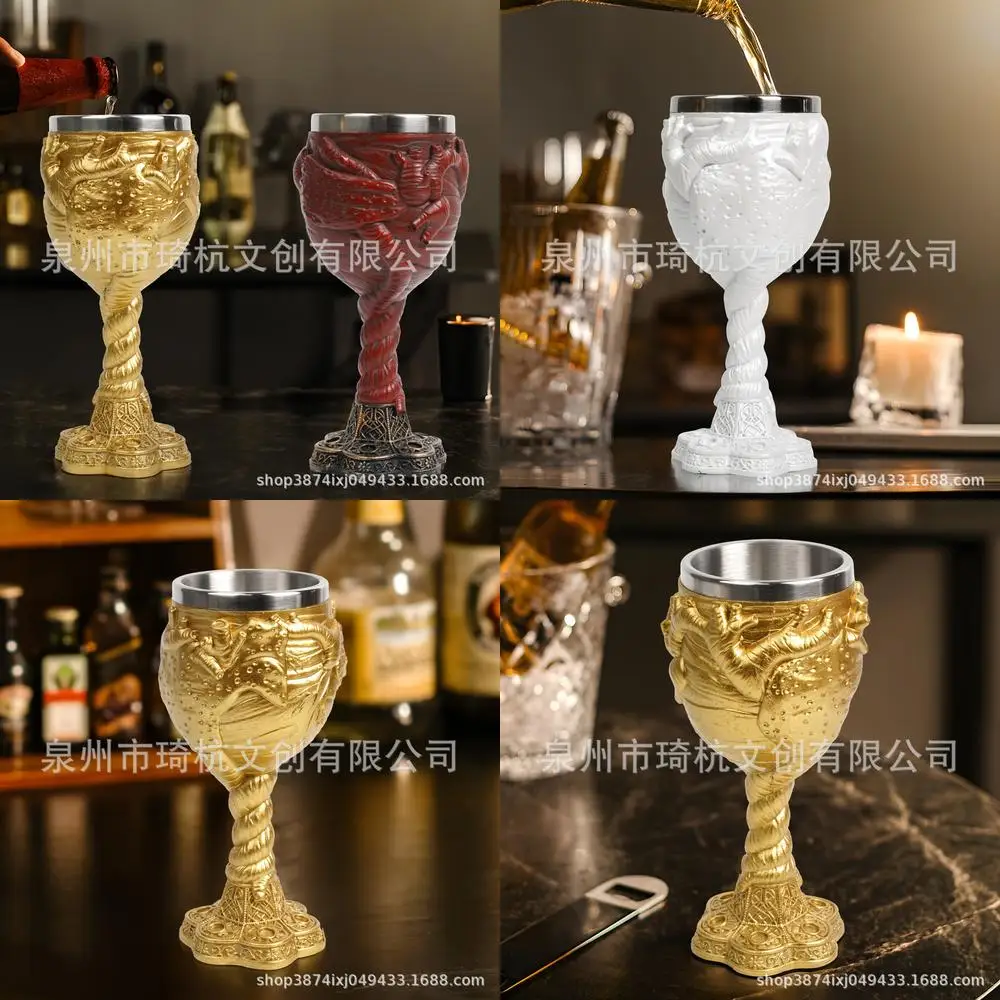 Halloween Resin Decorative Table Ornament Stainless Steel Heart Goblet Food Grade Cross Border Best Selling