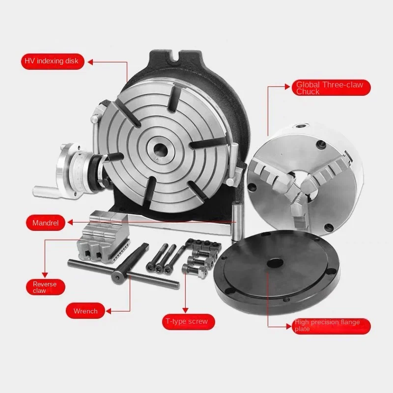 Useful 4 Inches Rotary  Milling Indexing Head Universal Indexing Plate with Three-Jaw Chuck for Vertica 915