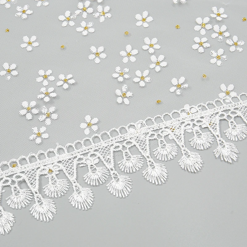 1 Uds. Chal elegante de encaje con borlas y perlas, bufanda para mujer, envoltura Floral estampada a la moda, chal de protección solar de verano