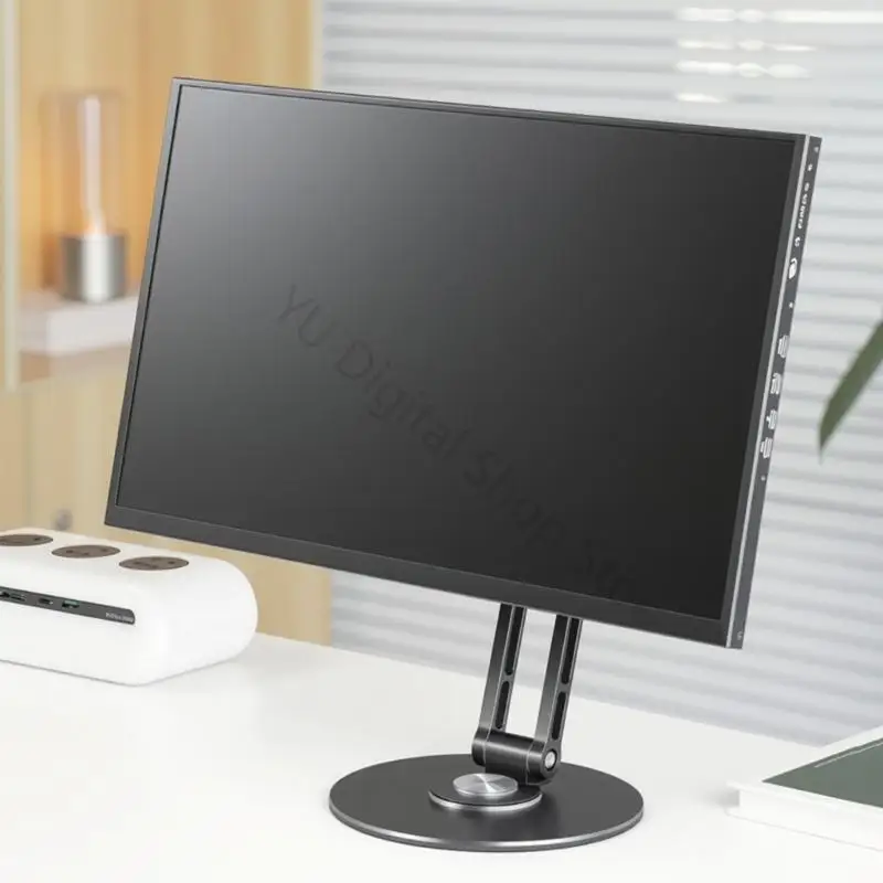 96BA Tragbarer Monitorständer mit 75 x 75 mm VESA-Halterung, Schreibtischhalterung aus Metall mit drehbarer Basis für tragbare – Detail 8
