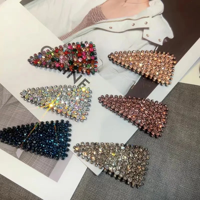 1pc Koreanische Neue Kristall Dreieck BB Haarnadel Haar Seite Clips für Mädchen Frauen Kinder Geschenk Hochzeit Party Haar Zubehör – Detail 3