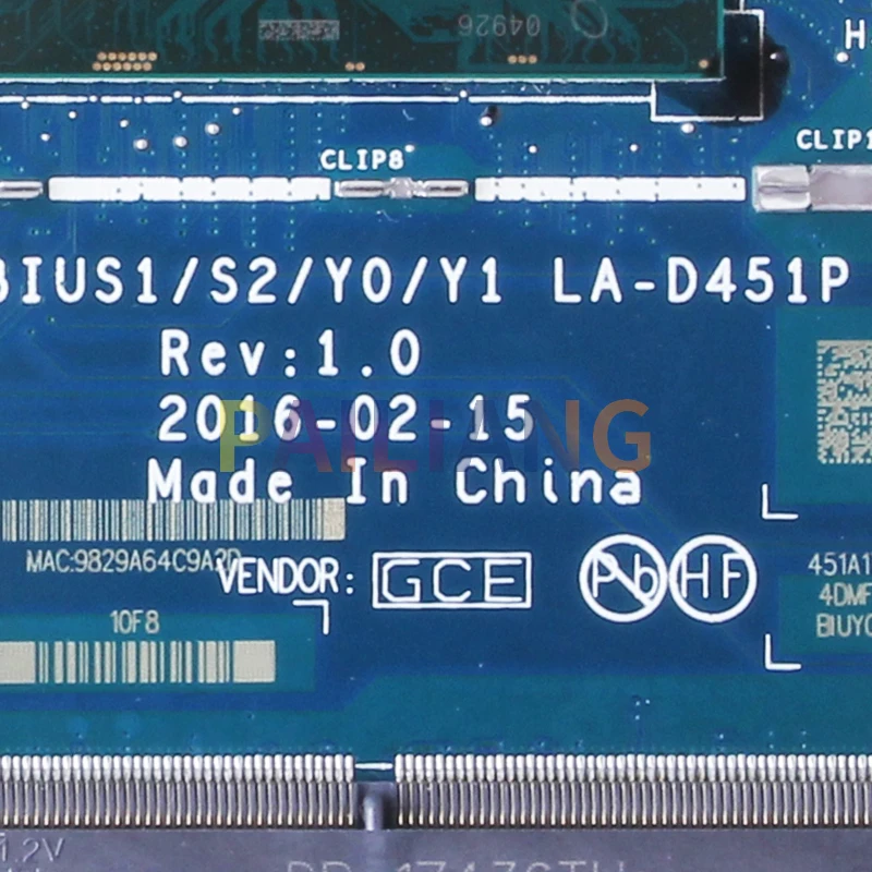 

LA-D451P For Lenovo 510-14ISK Notebook Mainboard i3 i5 i7 6th V2G 5B20L45857 5B20L45886 5B20L45920 Laptop Motherboard Full Test