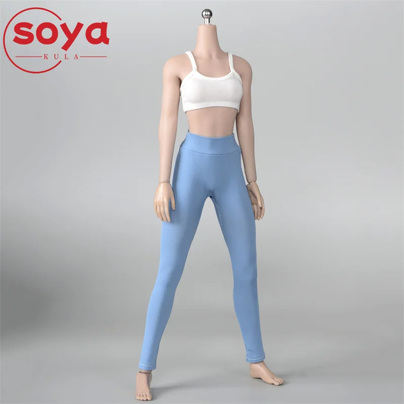 ألعاب الفلفل الحار GBT-002 1/6 سراويل اليوغا النسائية عالية الخصر سراويل ضيقة مرنة الملابس نموذج صالح 12 ''الجندي عمل الشكل الجسم #4