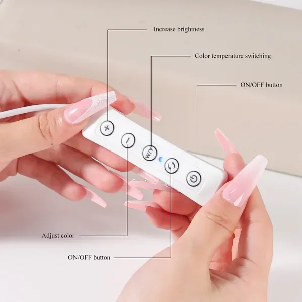 Limegirl Halbmond-Nagellampe, 40,6 cm, LED-Schreibtischleuchte mit mehreren Farben