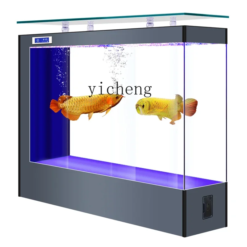 YY Fish Tank Living Room Home Screen against the Wall Aquarium Super White Glass No Change Aquarium