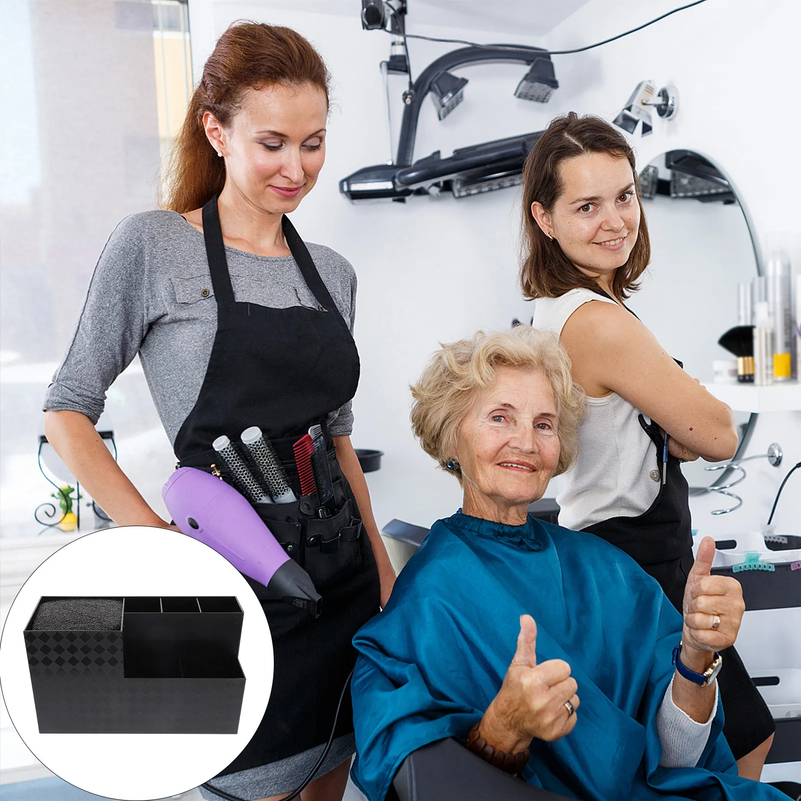 

Multifunctional Haircut Storage Box Hairdressing Tool Organizer Scissor Comb Clip Holder for Barber Stylist Salon Family Use