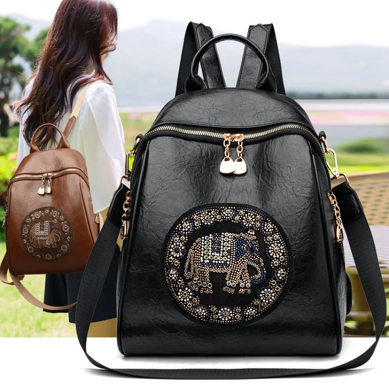 Fashion ladies bagsPUBackpack Zipper Free Size Stitching