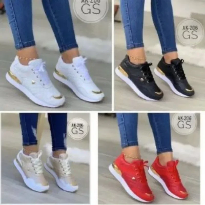 Mesh Patchwork Sneakers para Mulheres, Lace Up Flats, Confortável, Respirável, Calçado Feminino, Ao ar livre, Correndo, Andando, Senhoras