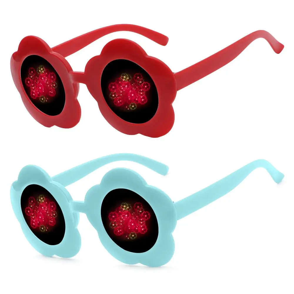 

Party Rave Glasses Special Effect Glasses Sunflower Shaped Lights Change to Firework Shape Fireworks Diffraction Glasses