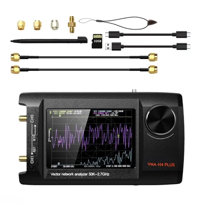

D08B Portable Metal Antennae Analytic Vector Analytic 4inch LCD Display Touchable Sreeen 50Khz-2.7Ghz Networking Antennae