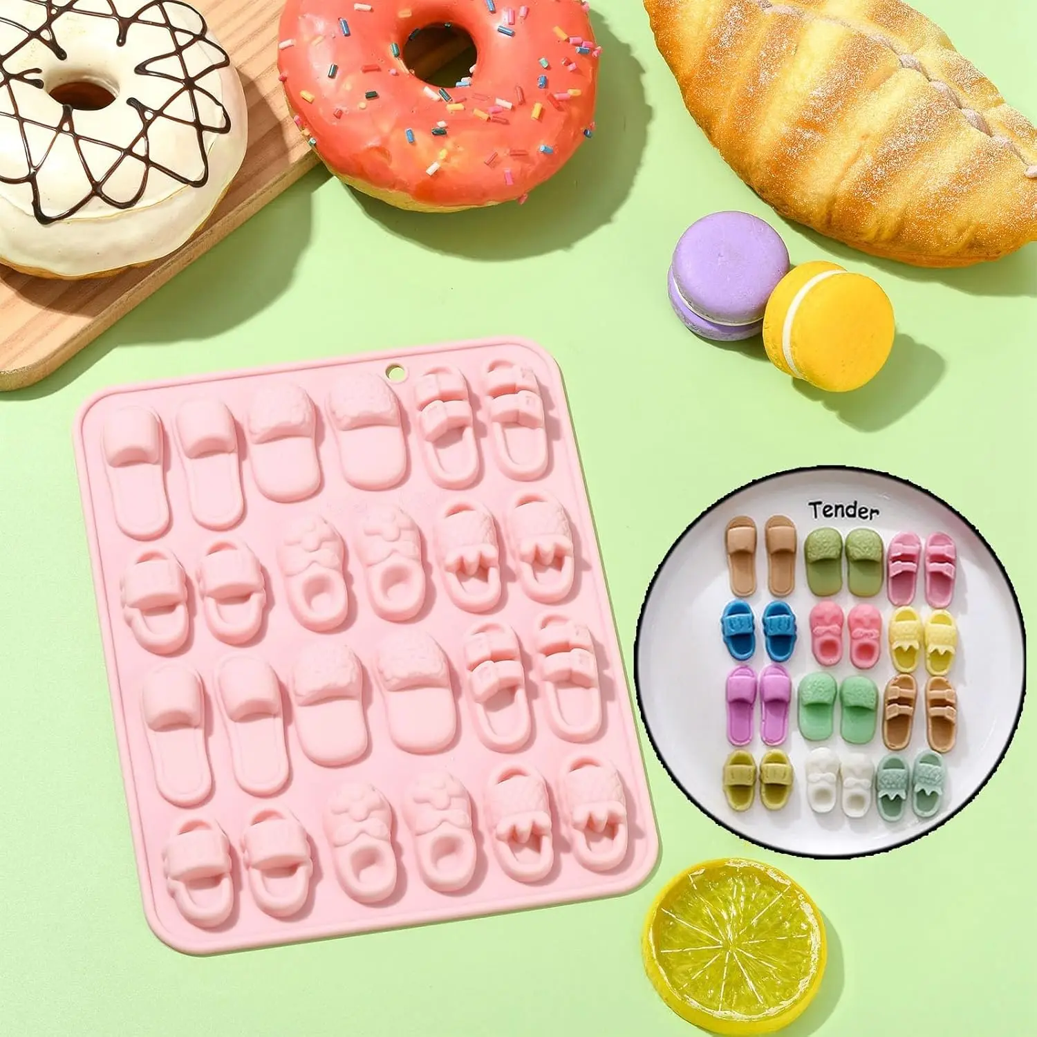 

2Pcs Beach Shoes Silicone Molds Summer Flip-Flops Slipper Fondant Molds for Baking Candle Resin DIY Soaps Crafts Decorations