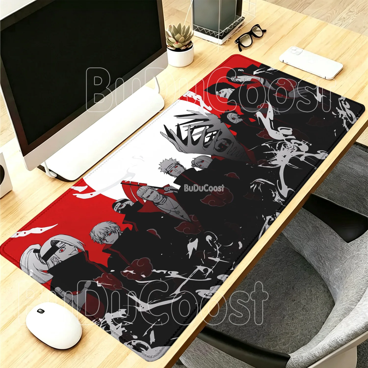 Naruto Aakatsuki Mouse Pad Gaming Office Accessories Computer Keyboard Anime Non-slip Desk Mat HD printing overlock XXL Mousepad