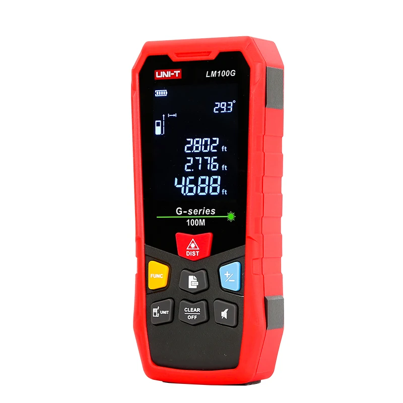 UNI-T LM100G Laser Distance Meter Handheld Mini Laser Rangefinder Tape Range Finder Measure Tester