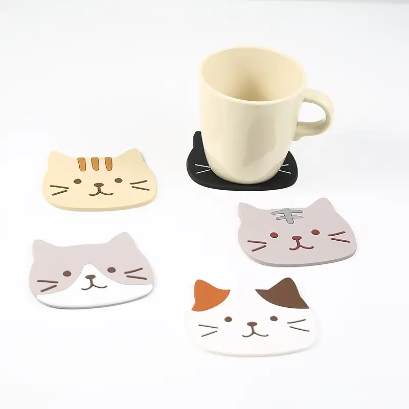 Cat Cute Cup Cushion Manufacturer Direct Sales PVC Anti Slip And Anti Scald Bowl Cushion Silicone Tea Cup Insulation Cushion