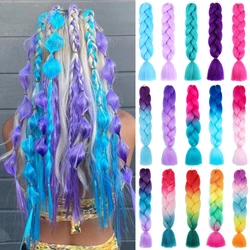 AZQUEEN-extensiones de trenzas Jumbo para niños, pelo sintético trenzado, Afro, Color degradado, kanekalon, 24 pulgadas