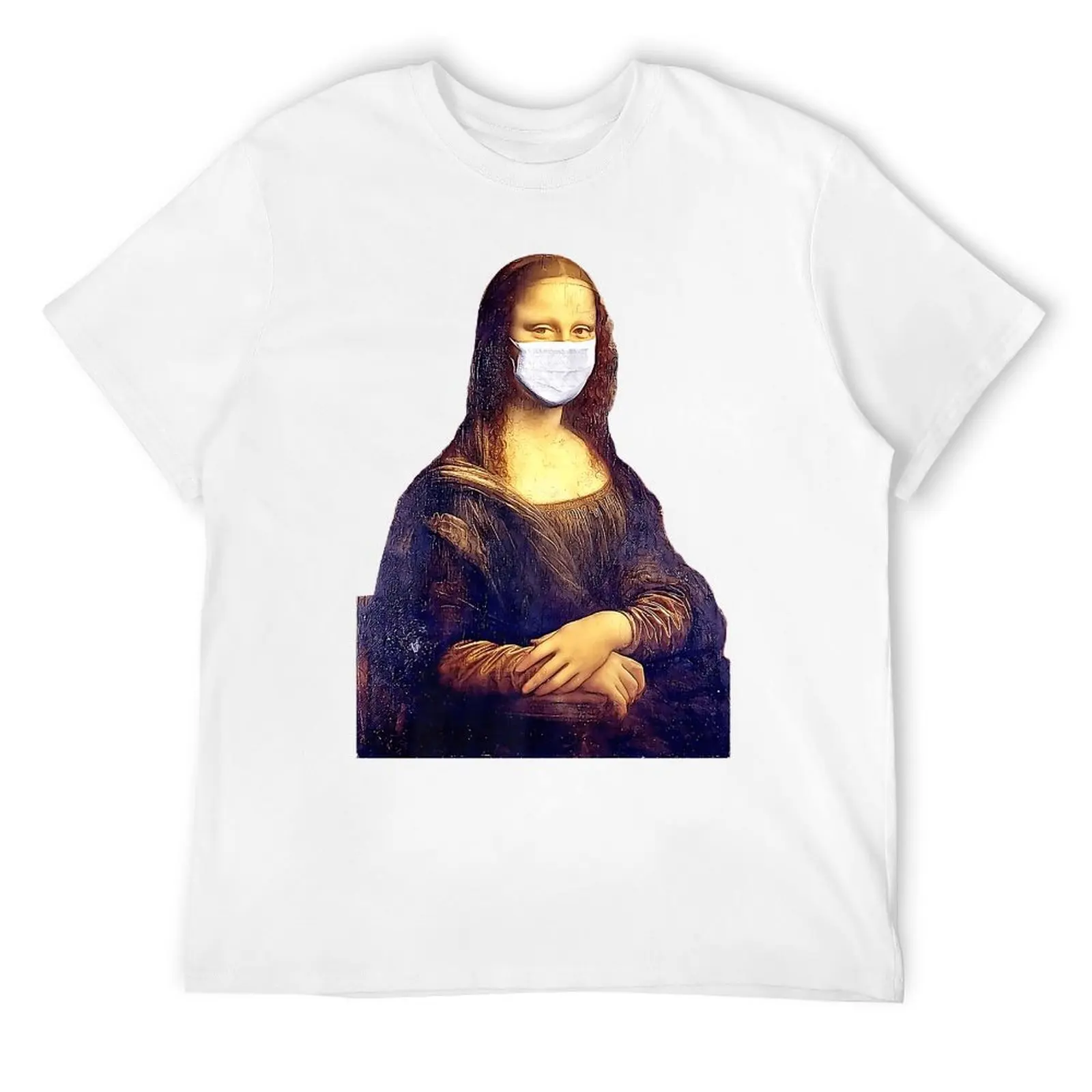 Safe Mona Lisa 2020 Quarantine Isolation Social Di T-shirt Harajuku Sports  Funny Novelty T-shirts Novelty Fitness USA Size