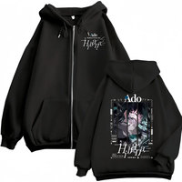 Singer Ado Hibana World Tour 2025 Zipper Hoodie Harajuku Japanese Pop Music Zip Up Pullovers Men Women Casual Fleece Sweatshirts