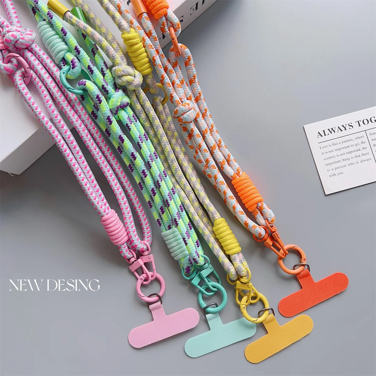 1Pc Fashion Dual Use Adjustable Length Phone Hanging Rope Wrist Rope Diagonal Crossing Rope Neckband Lanyard view 2