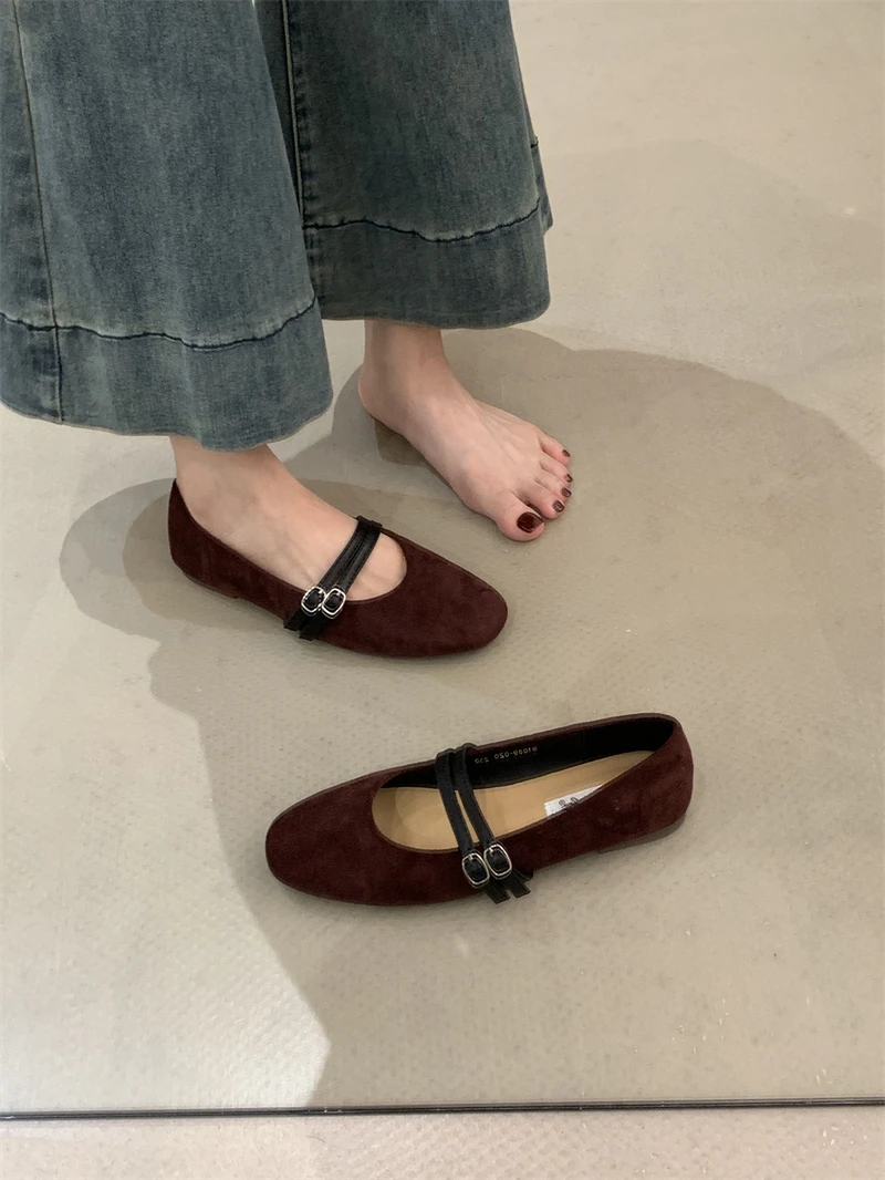

spring and autumn women's low heels Korean style party and work wear Mary Jane Black Flats Ladies' casual boat shoes