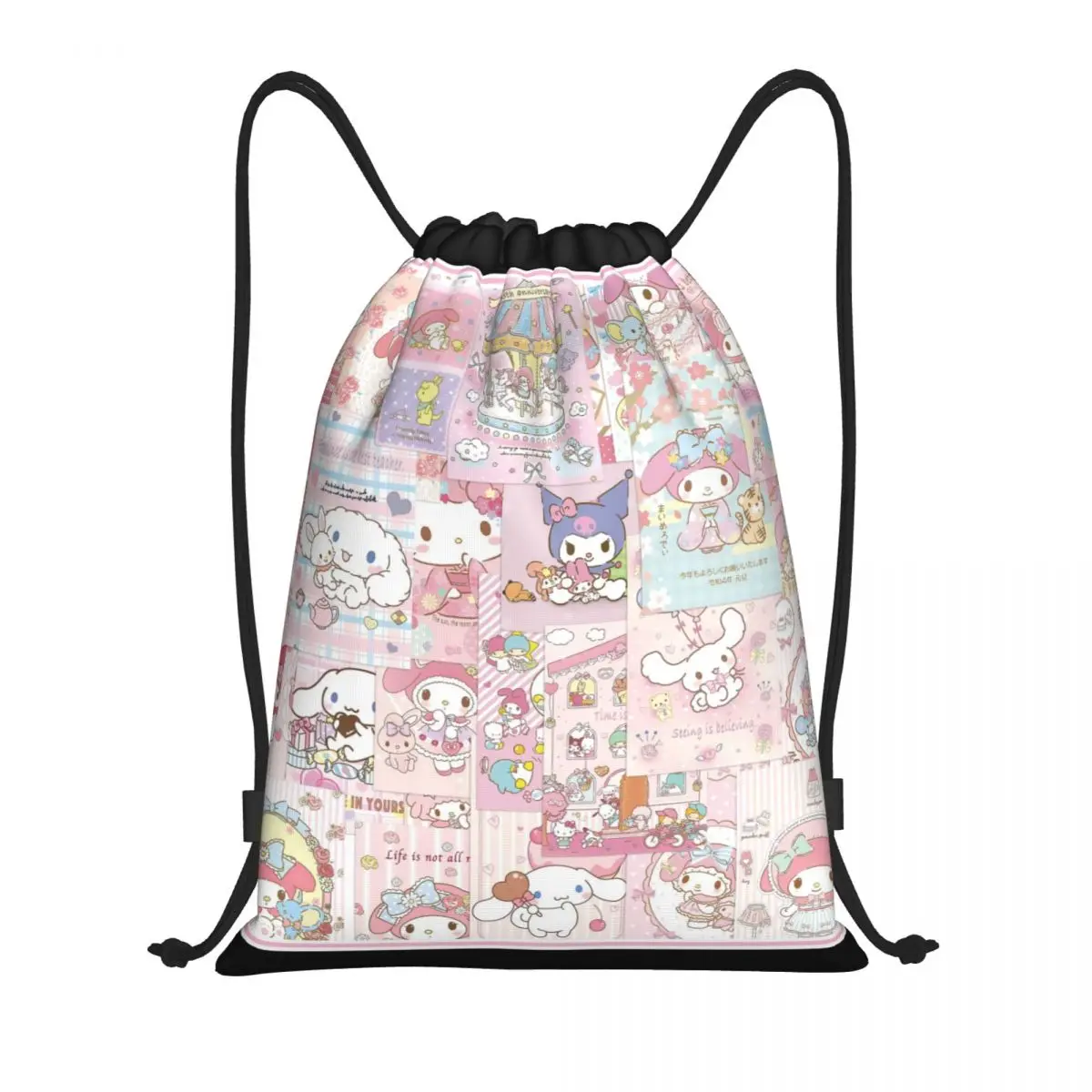 

My Melody Drawstring Back Pack Bag Travel Storage Package Teenagers Beach Tote Bag School Sport Shoe Bag Portable