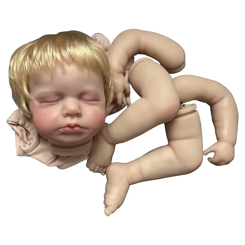 Kit bambola rinata da 19 pollici già dipinta Parti di bambola non assemblate Loulou con panno per il corpo