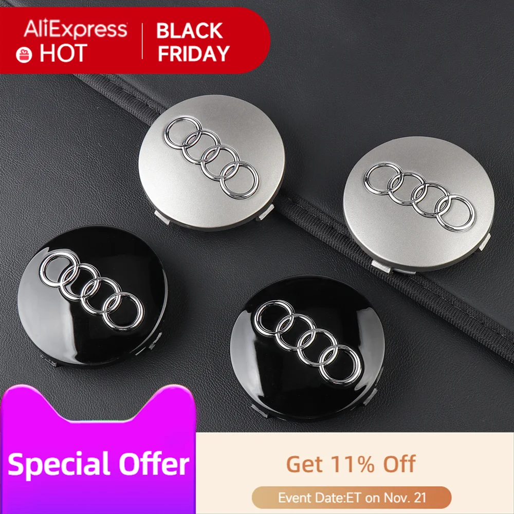 ABS Car Style Wheel Center Cap Hubcap Badge For Audi Sline TT A1 A2 A3 A4 A5 A6 A7 A8 8P B6 B7 B8 C7 A5 Q1 Q2 Q3 Q5 Accessories