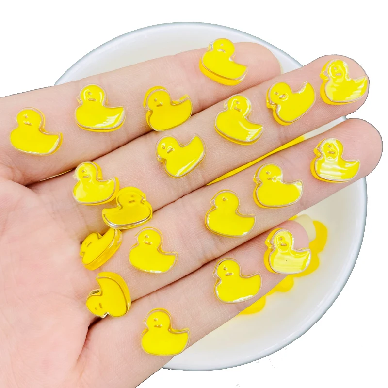 50 Pcs New Mini Kawaii Cartoon Duckling Resin Scrapbook Rhinestones 3D For DIY Manicure Accessories Decorations N41