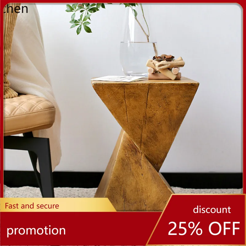 

CZ Imitation Wood Grain Side Table Simple Natural Wood Square Coffee Table Modern Living Room Sofa Vintage