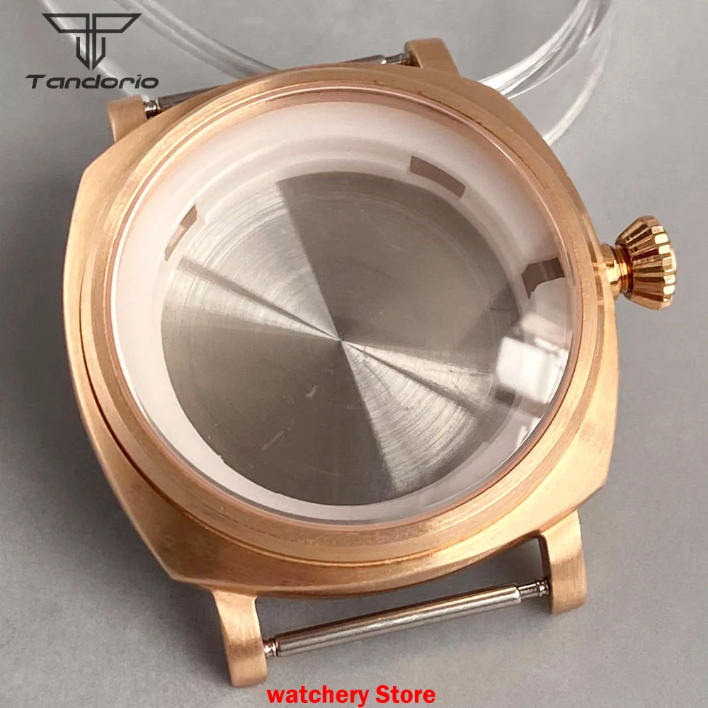 42mm CUSN8 Bronze Square/Steel Watch Case Sapphire Fit NH35 NH36 ETA2824 PT5000 Movement 200m Waterproof Military Watch Parts