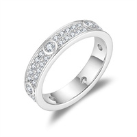 R3-D22 Lefei Fashion Luxury Trendy Classic Moissanite Design Fine Round Row Ring For Charm Women 925 Silver Wedding Jewelry Gift