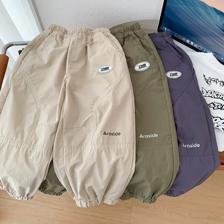 

Pant Sporty Spring New Korean Loose Casual Boys Grils Children Fashionable Comfortable All-matching Solid Soft
