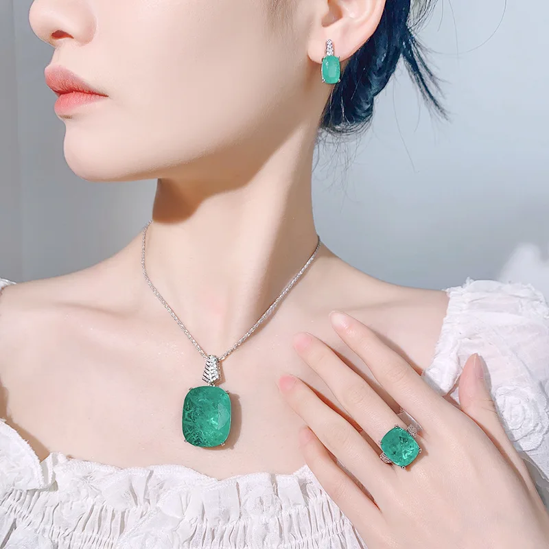 New Jewelry Set Earrings Necklace Ring European and American Style High-end Women's Wholesale