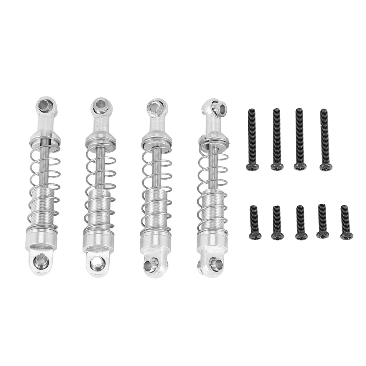 4 Pcs Metal Shock Absorber Damper for WPL C14 C24 C34 MN D90 D91 D96 D99 D99S MN90 MN99S RC Car Upgrade Parts,Silver