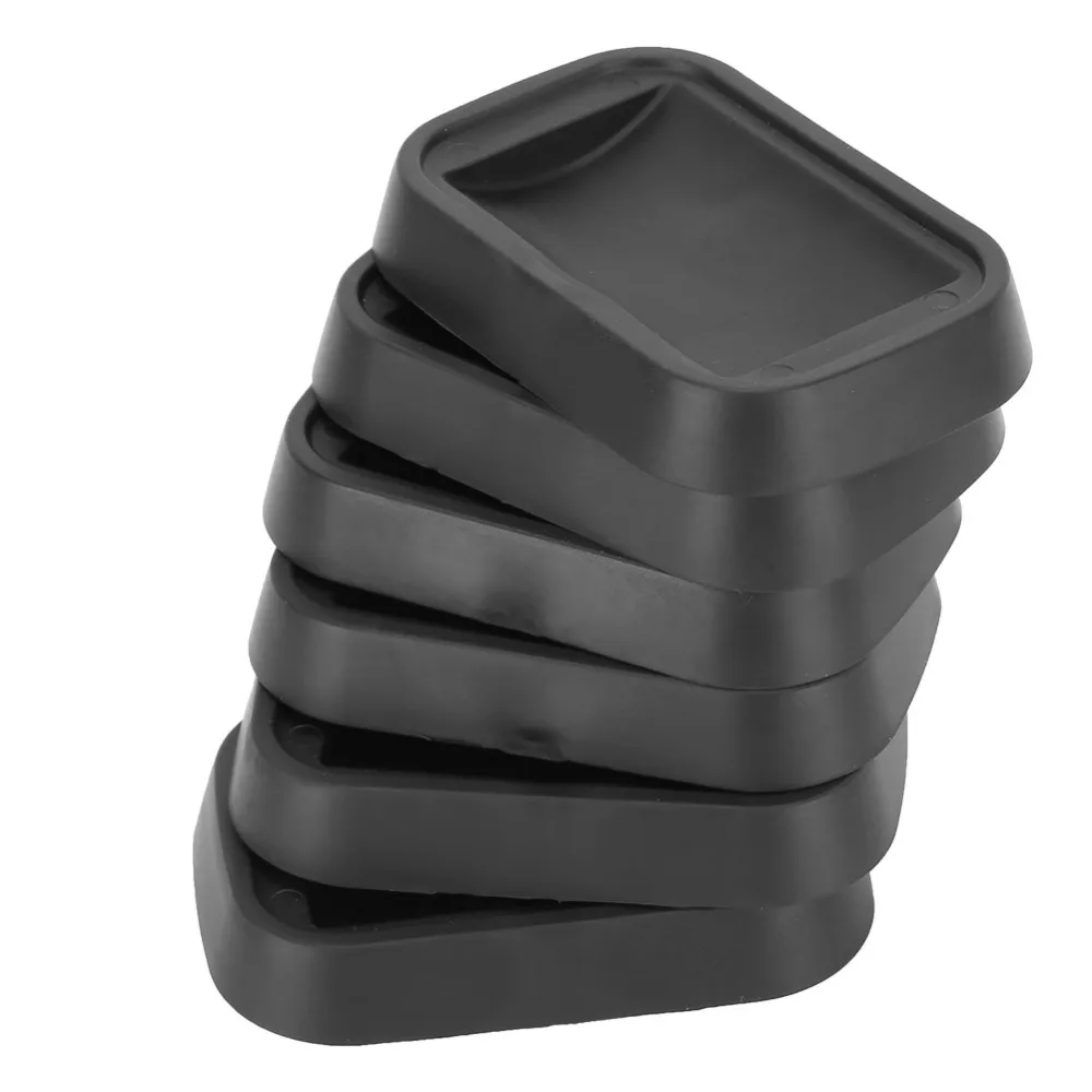 

6pcs Modern Rubber Furniture Pads Black Reusable Wheel Stopper Furniture Coasters Chairs