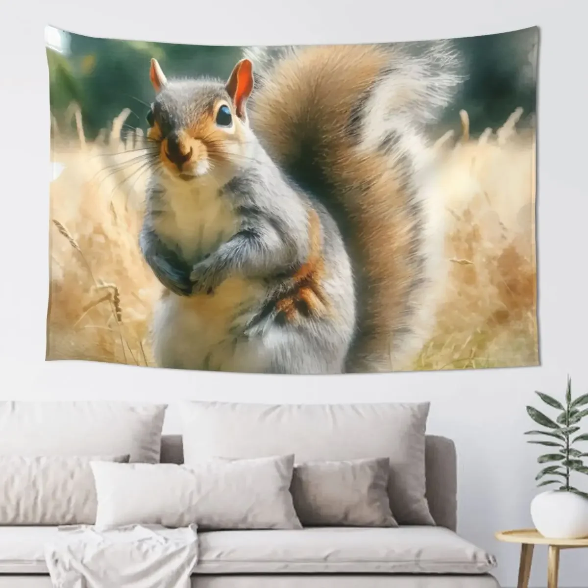 

American Eastern gray squirrel Tapestry Japanese Room Decor Outdoor Decoration Tapestry