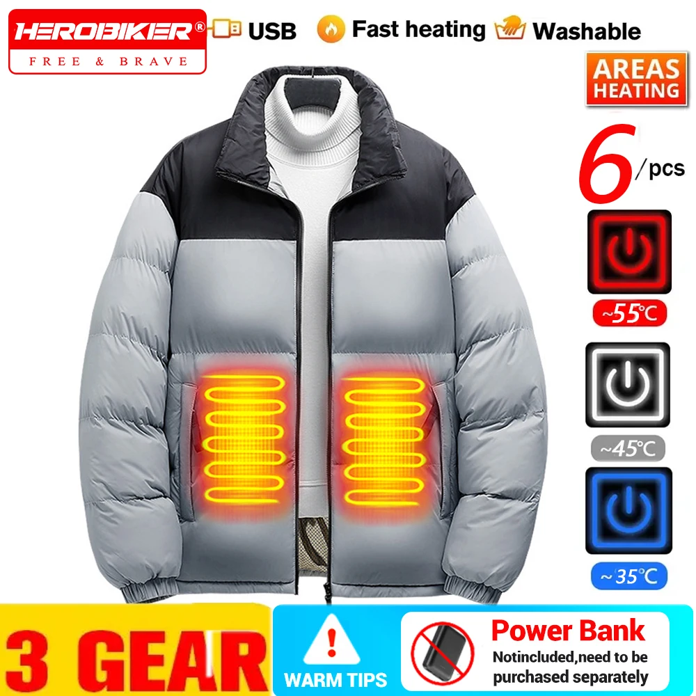 

Heated Jacket For Women Men Outdoor Soft Shell Electric Heating Coat Heating Cotton Coat Winter Skiing Hiking Anti-Cold Jacket