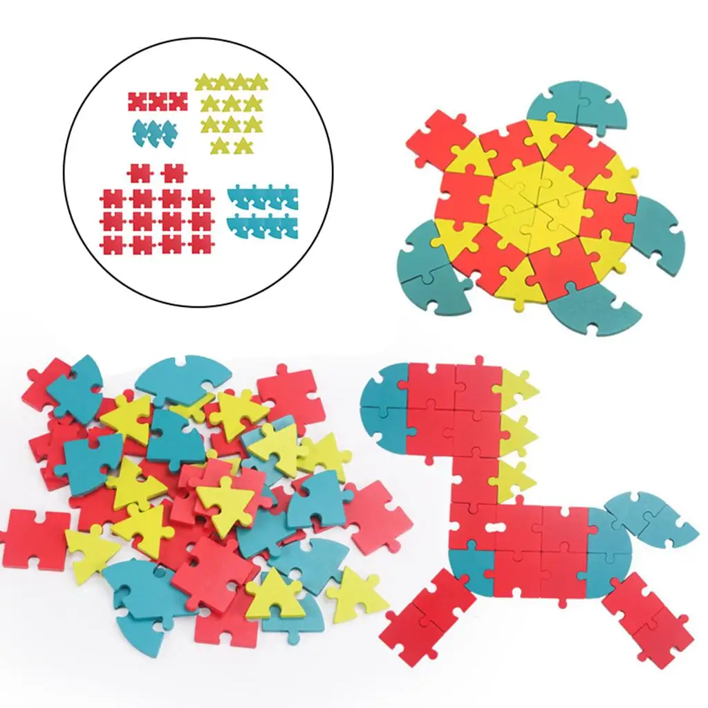 40x buntes Puzzle Holzspielzeug Tierpuzzles Puzzlespiel Lernspielzeug