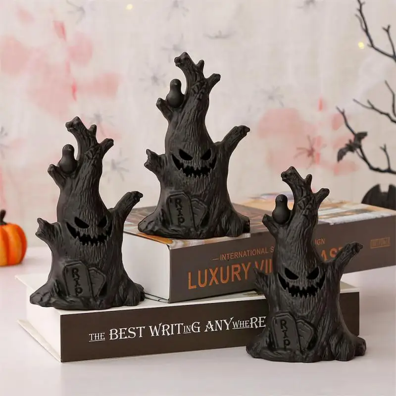 Lumières de fantôme LED d'arbre d'Halloween, Aliments, chauve-souris, lanterne, escales horribles, décoration de la maison, articles de fête, cadeaux, 2 pièces