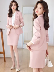 Pink Suits Women New 2024 Autumn Temperament Business lnterview Slim Blazer And Pants Sets Office Ladies Work Wear Black