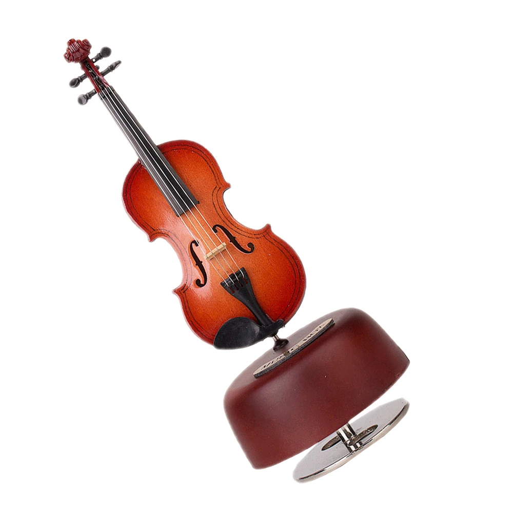 

Mini Violin Music Box Plastic Simulation Model Desktop Decoration Gifts Musical Instrument Craft Kids Educational Present