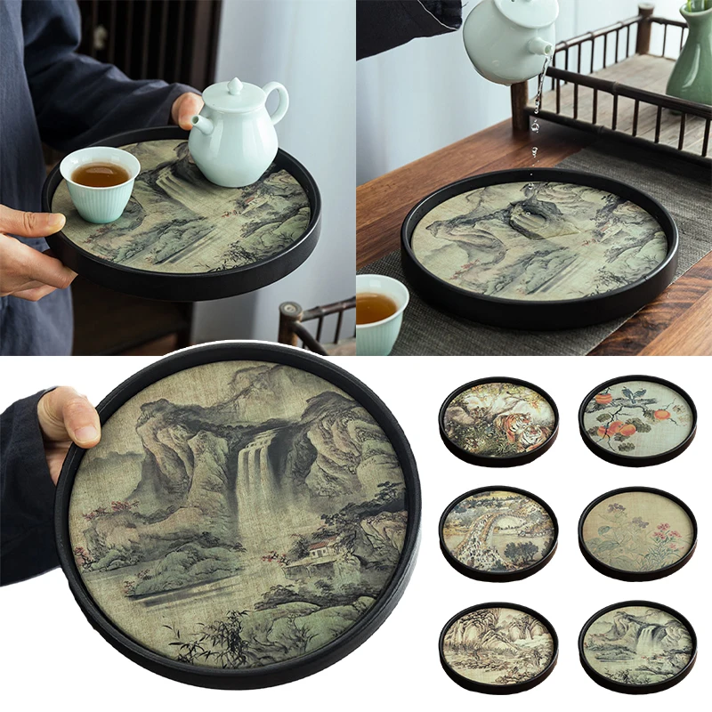 Creative Small Tea Tray Home Office Tea Set Tray Minimal Kung Fu Tea Set Tea Table Heavy Bamboo Drain Dry Soak Plate Ornaments